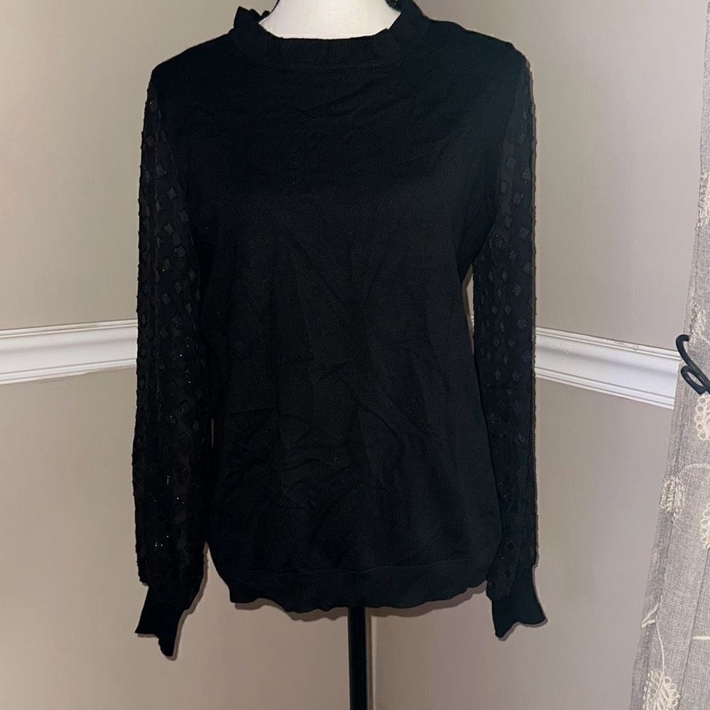 Adrianna Papell Black Blouse